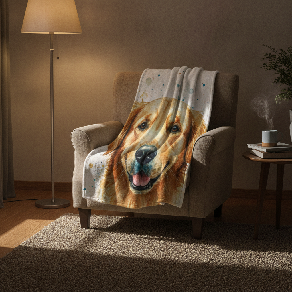 Custom Pet Portrait Blanket