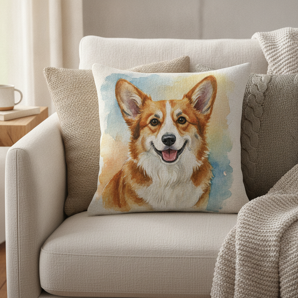 Custom Pet Portrait Throw Pillow